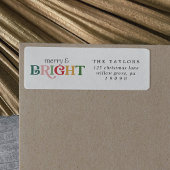 Colorful Merry en Bright kerst Etiket