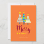 Colorful Merry en Bright kerst Feestdagenkaart (Voorkant)