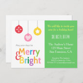 Colorful Merry en Bright Kerstfeest Kaart (Voorkant / Achterkant)