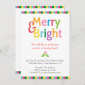 Colorful Merry en Bright Kerstfeest Kaart (Voorkant / Achterkant)