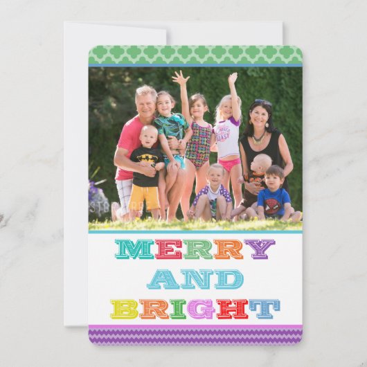 Colorful Merry en Bright kerstkaart (Voorkant)