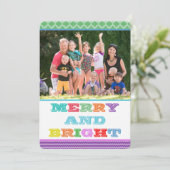 Colorful Merry en Bright kerstkaart (Staand voorkant)