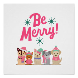 Colorful Merry en Bright Kerstmis 2023 familie Perfect Poster
