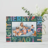 Colorful Merry en Bright Love and Light Holiday Feestdagenkaart (Staand voorkant)