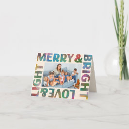 Colorful Merry en Bright Love and Light Holiday Notitiekaartje