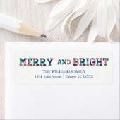 Colorful Merry en heldere kerstAdresetiketten Etiket (Insitu)