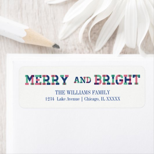 Colorful Merry en heldere kerstAdresetiketten Etiket (Insitu)