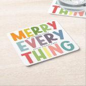 Colorful Merry Everything Inclusive Holiday Party Kartonnen Onderzetters (Schuin)