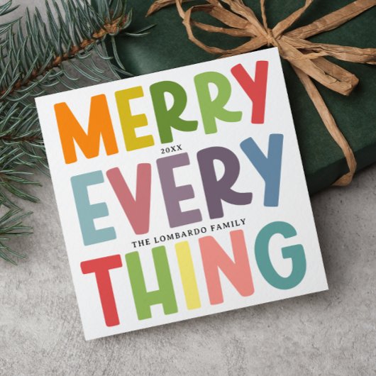 Colorful Merry Everything Inclusive NON-PHOTO  Feestdagenkaart