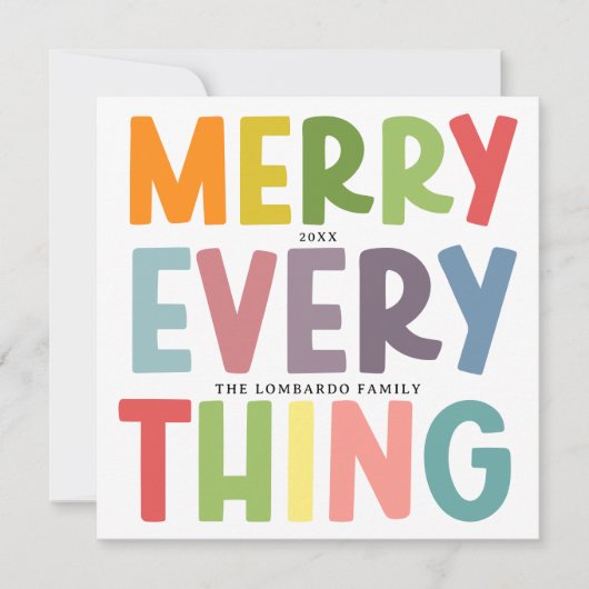 Colorful Merry Everything Inclusive Photo message  Feestdagenkaart (Voorkant)