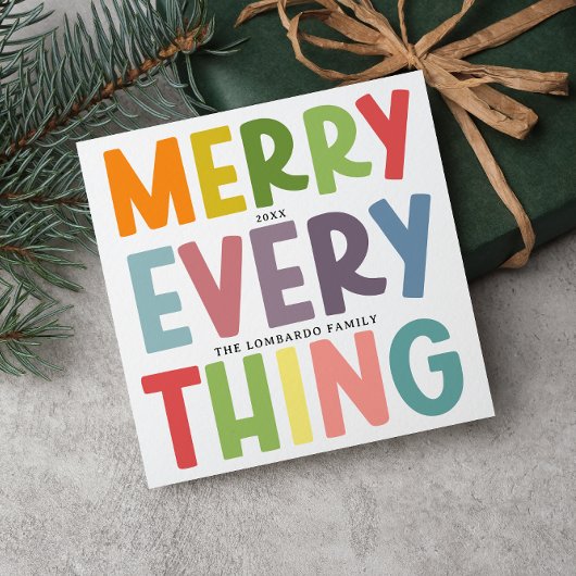 Colorful Merry Everything Inclusive Photo message  Feestdagenkaart