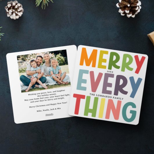 Colorful Merry Everything Inclusive Photo message  Feestdagenkaart