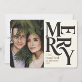 Colorful  Merry + getrouwde chritsmas foto Aankondiging (Voorkant)