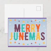 Colorful Merry Junemas Briefkaart (Voorkant / Achterkant)