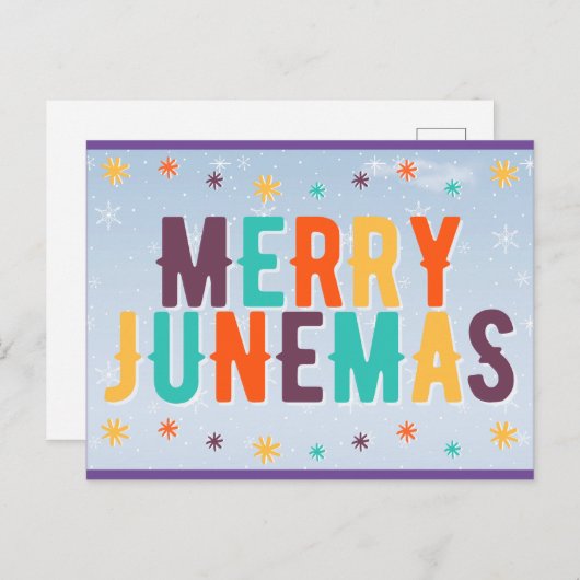 Colorful Merry Junemas Briefkaart (Voorkant / Achterkant)