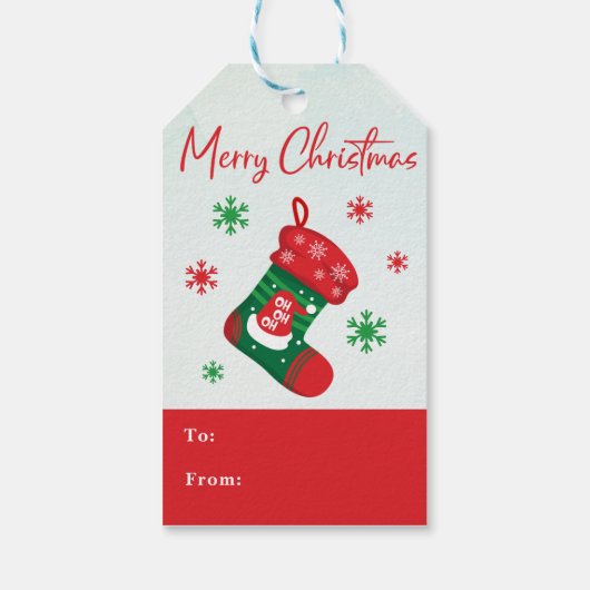 Colorful Merry kerst Cadeaulabel (Achterkant)