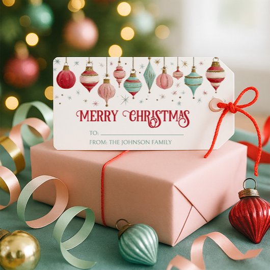 Colorful Merry kerst Cadeaulabel