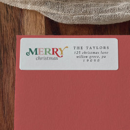 Colorful Merry kerst Return-adreslabel Etiket