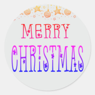 Colorful Merry kerst Ronde Sticker