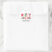 Colorful Merry kerst Ronde Sticker (Tas)