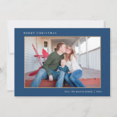 Colorful Merry-kerstblauw afdrukken Feestdagenkaart (Voorkant)