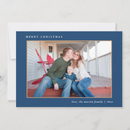 Colorful Merry-kerstblauw afdrukken Feestdagenkaart