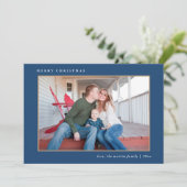 Colorful Merry-kerstblauw afdrukken Feestdagenkaart (Staand voorkant)