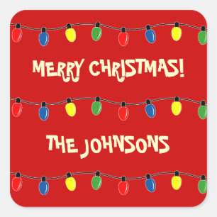 Colorful Merry-kerstboomverlichting geeft labels