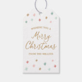 Colorful Merry-kerstfamilie Cadeaulabel (Voorkant)