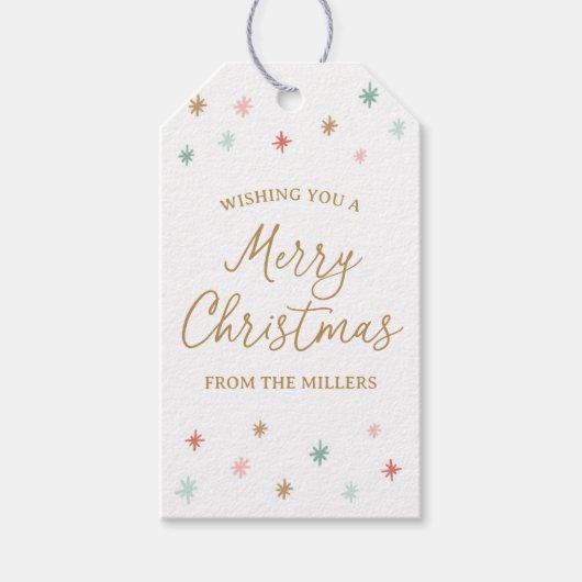 Colorful Merry-kerstfamilie Cadeaulabel (Voorkant)