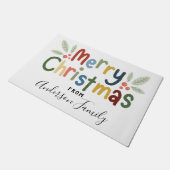 Colorful Merry-kerstfamilie Deurmat (Schuin)