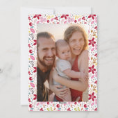 Colorful Merry KerstFloral Feestdagenkaart (Achterkant)