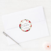 Colorful Merry KerstFloral Ronde Sticker (Envelop)
