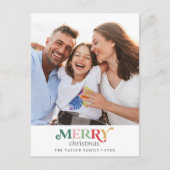 Colorful Merry-kerstfoto Foto Feestdagenkaart (Voorkant)