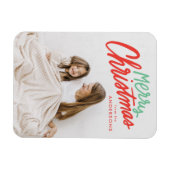 Colorful Merry-kerstrood en groene foto Magneet (Horizontaal)