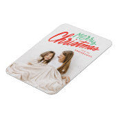 Colorful Merry-kerstrood en groene foto Magneet (Linkerzijde)