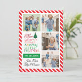 Colorful Merry Little Kerstfeest 4 Foto Feestdagenkaart (Staand voorkant)