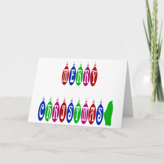 Colorful Merry Ornament Font Feestdagen Kaart (Voorkant)
