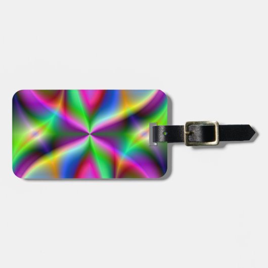 Colorful Metallic Fractal Luster Bagagelabel (Voorkant horizontaal)