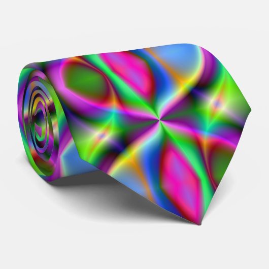 Colorful Metallic Fractal Luster Stropdas (Opgerold)