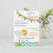 Colorful Mexican Fiesta Birthday Party Invitation Kaart (Staand voorkant)