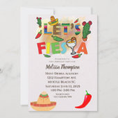 Colorful Mexican Fiesta Birthday Party Invitation Kaart (Voorkant)