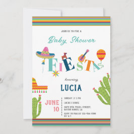 Colorful Mexican Fiesta Cactus Baby shower Kaart