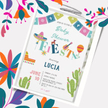 Colorful Mexican Fiesta Cactus Baby shower