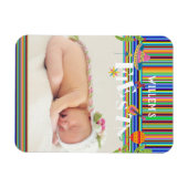 Colorful Mexican Fiesta Cactus Baby shower Magneet (Horizontaal)