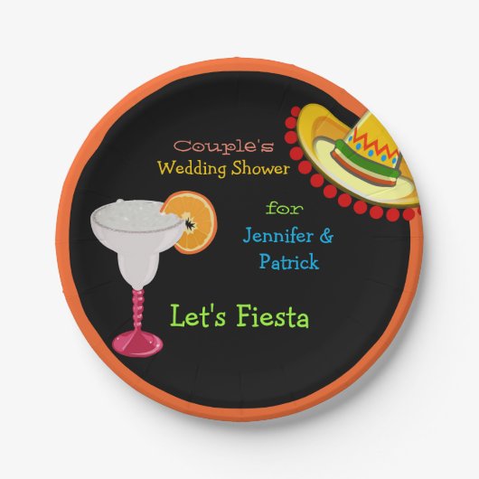 Colorful Mexican Fiesta Couple's Wedding Shower Papieren Bordje (Voorkant)