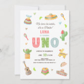 Colorful Mexican Fiesta First Birthday Kaart (Voorkant)