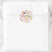 Colorful Mexican Fiesta First Birthday Ronde Sticker (Tas)