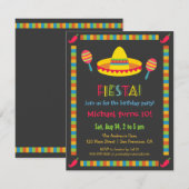 Colorful Mexican Fiesta Kids Birthday Party Kaart (Voorkant / Achterkant)