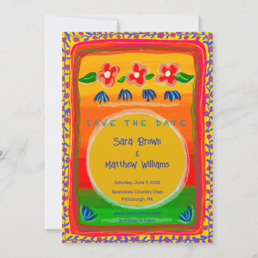 Colorful Mexican Geïnspireerd Sparen de datumuitno (Voorkant)